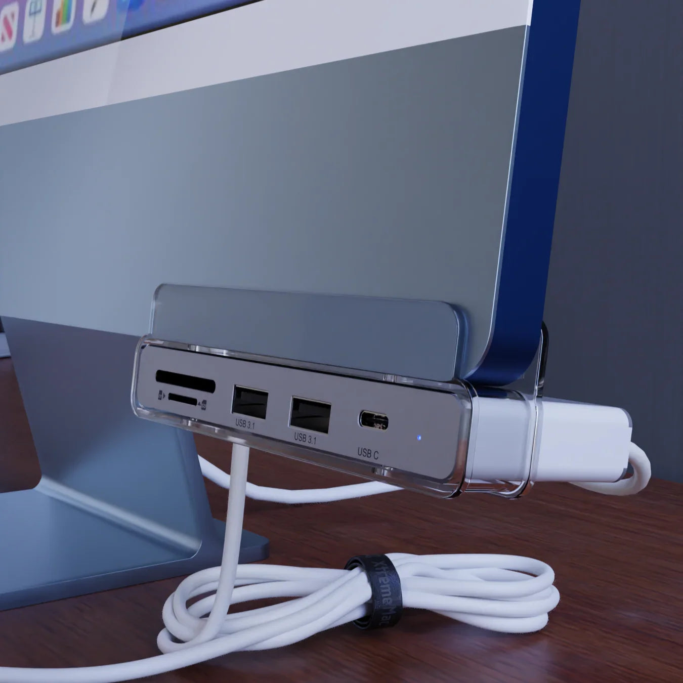 XtremeMac Type-C 6 In 1 Hub With Hanging Stand For iMac XtremeMac Type-C 6 In 1 Hub With Hanging Stand For iMac